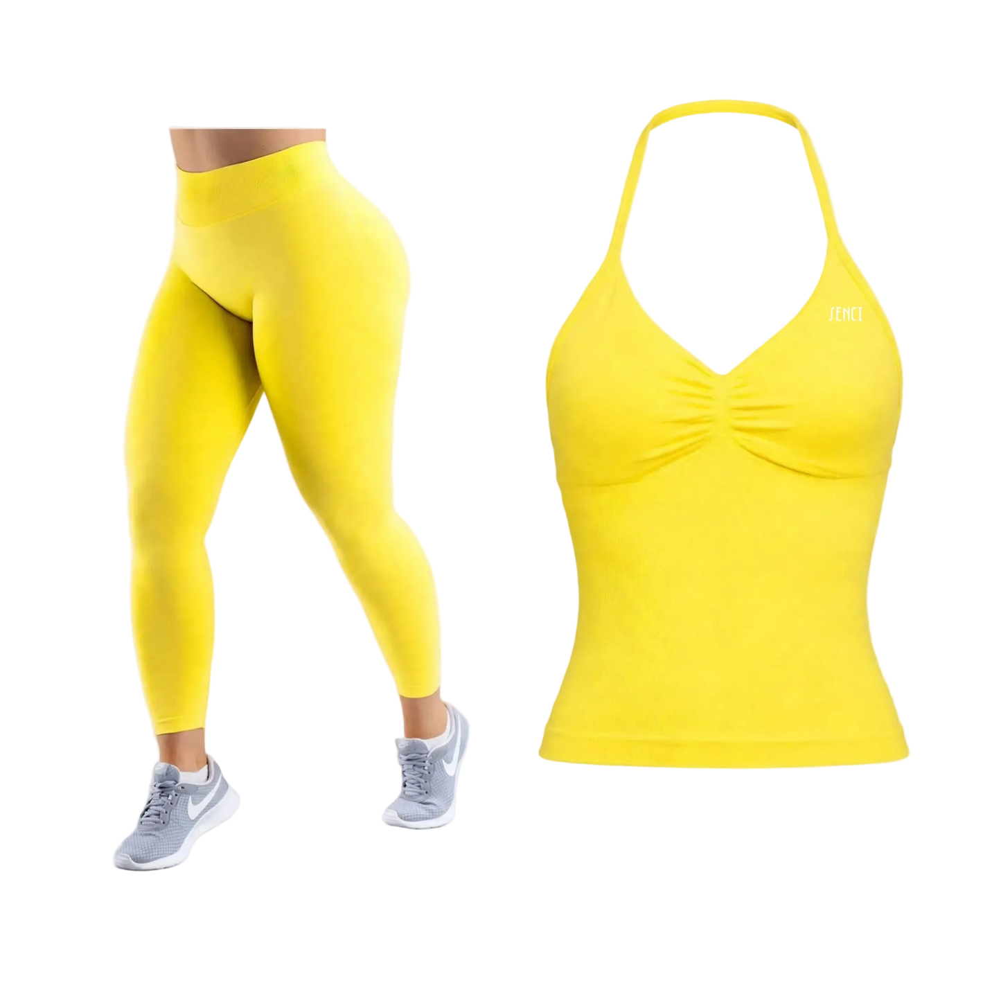 Seamless set  amarillo Yellow “halter”